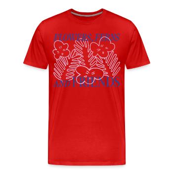 Blumen & Farne Vibes - Männer Premium Bio T-Shirt - Rot - Vorne - Damien (186cm)