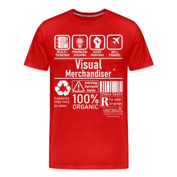 Visual Merchandiser résolution de problèmes multitâches - T-shirt bio Premium Homme - rouge - Devant - Damien (186cm)