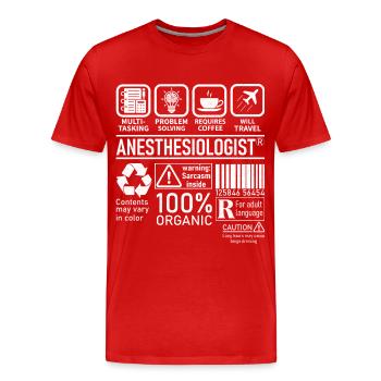 Anesthésiste multitâche résolution de problèmes - T-shirt bio Premium Homme - rouge - Devant - Damien (186cm)
