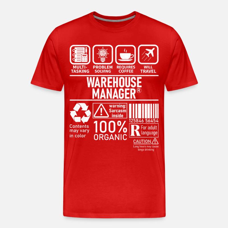 Résolution de problèmes multitâches Warehouse Manager - T-shirt bio Premium Homme - rouge