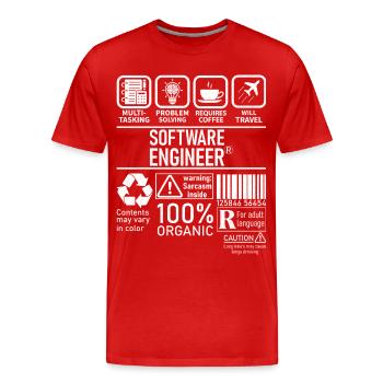 Software Engineer multi tasking problem solving - Männer Premium Bio T-Shirt - Rot - Vorne - Damien (186cm)