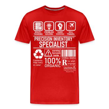 Precision Inventory Specialist multi tasking - Men's Premium Organic T-Shirt - red - Front - Damien (186cm)