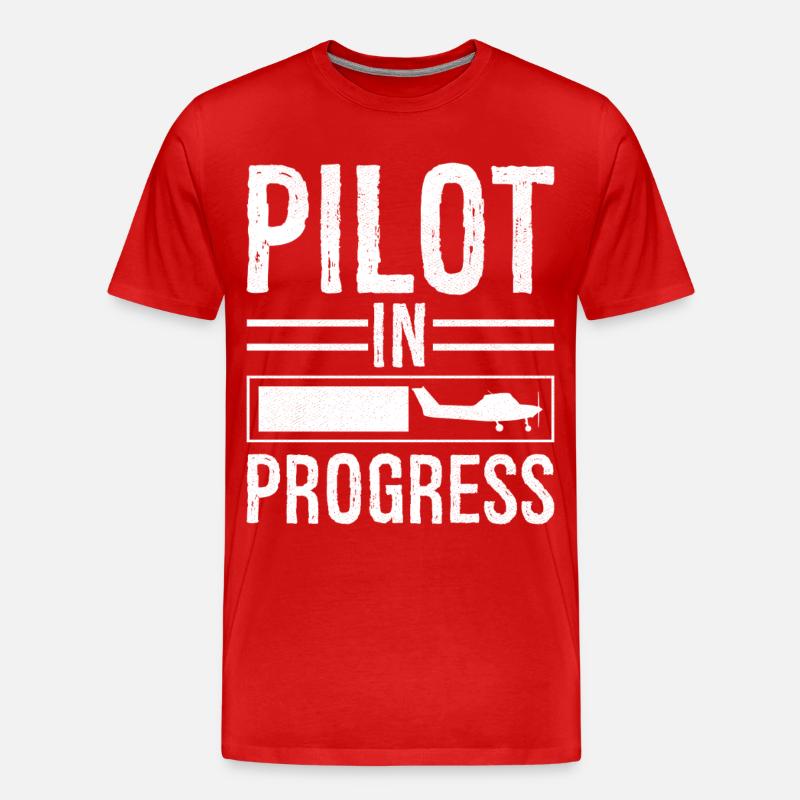 Pilot In progress - Männer Premium Bio T-Shirt - Rot