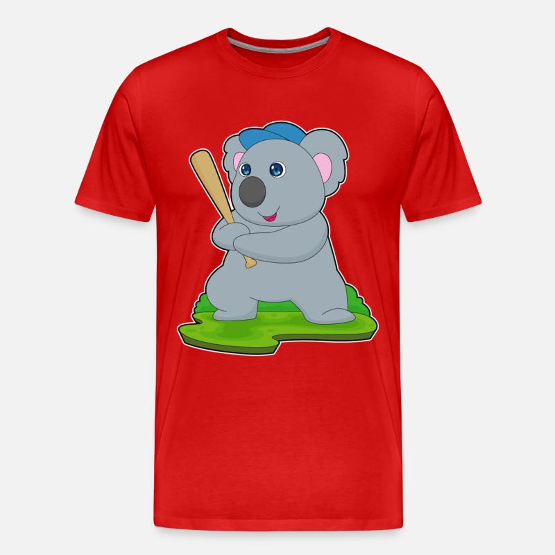 Koala Baseball Baseballschläger - Männer Premium Bio T-Shirt - Rot