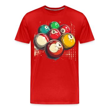 Boules de billard graphiques - T-shirt bio Premium Homme - rouge - Devant - Damien (186cm)