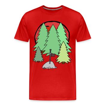 Knights Heroes Medieval Sword Swords Fable - Men's Premium Organic T-Shirt - red - Front - Damien (186cm)