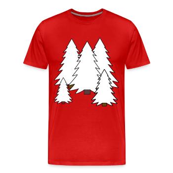arbre sapin hiver neige sapin hiver - T-shirt bio Premium Homme - rouge - Devant - Damien (186cm)