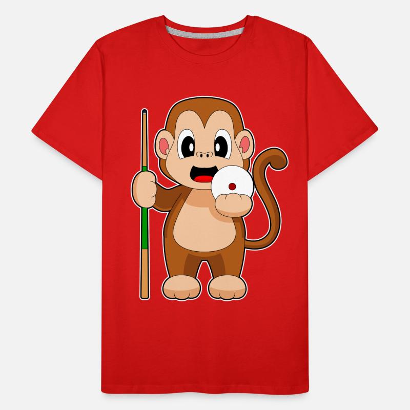 Queue de billard Monkey T-shirt bio Premium Homme