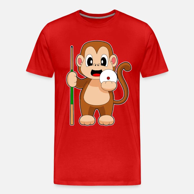 Queue de billard Monkey - T-shirt bio Premium Homme - rouge