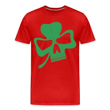 Klee-Schädel - Männer Premium Bio T-Shirt - Rot - Vorne - Damien (186cm)