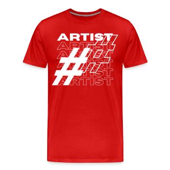 Künstler Hashtag Typografie - Männer Premium Bio T-Shirt - Rot - Vorne - Damien (186cm)