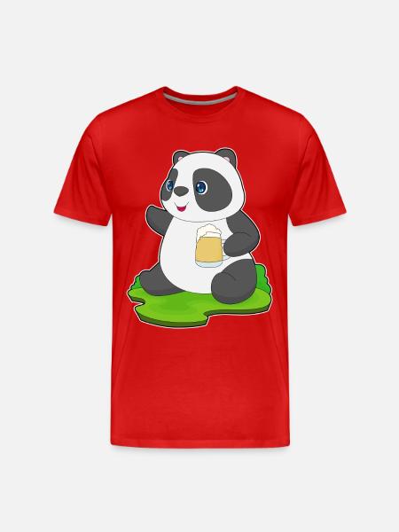 Bière Panda - T-shirt bio Premium Homme - rouge