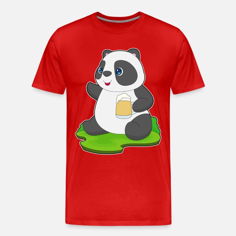 Bière Panda - T-shirt bio Premium Homme - rouge