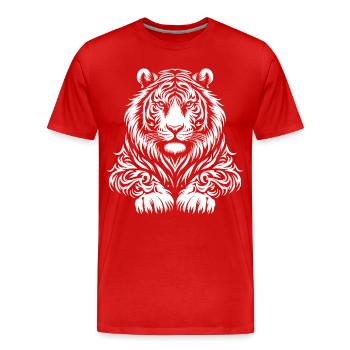 Tigre de Sibérie tribal - T-shirt bio Premium Homme - rouge - Devant - Damien (186cm)