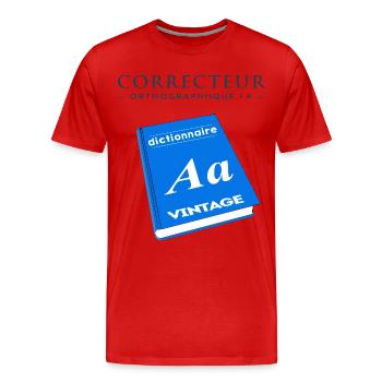 Spell checker - Men's Premium Organic T-Shirt - red - Front - Damien (186cm)
