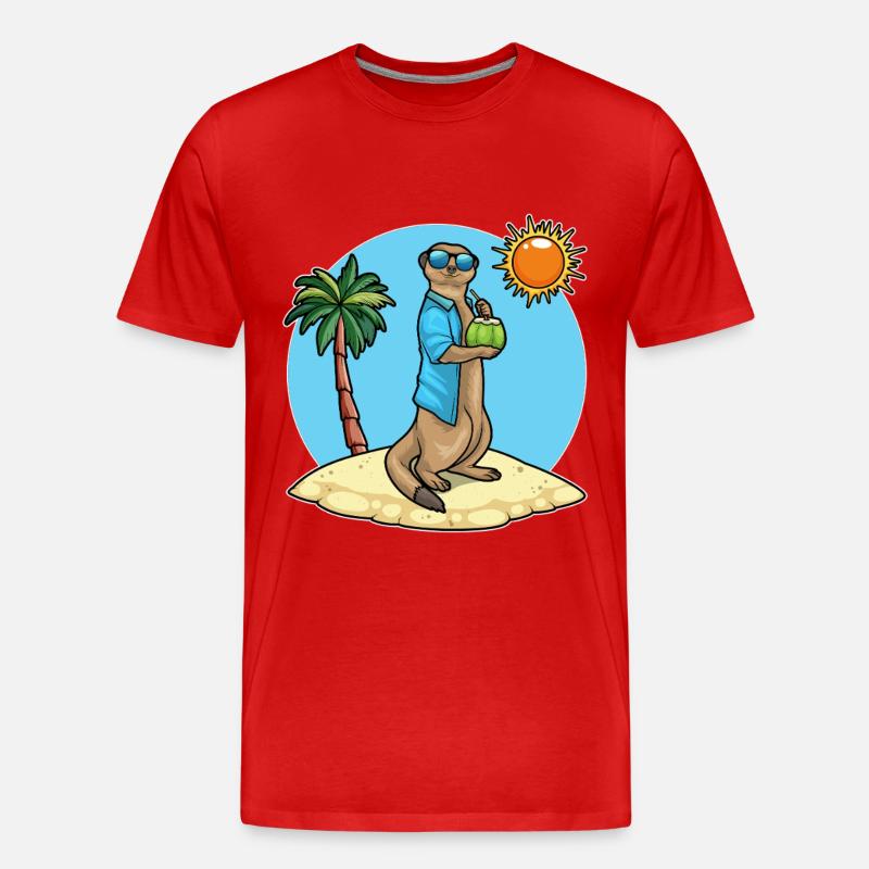 Suricate Été Noix de - T-shirt bio Premium Homme - rouge