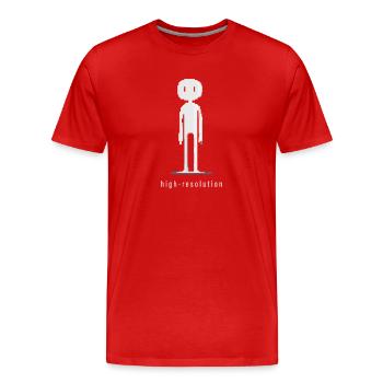 Drôle Pixel Stick Figure Absurde Humour Informatique - T-shirt bio Premium Homme - rouge - Devant - Damien (186cm)