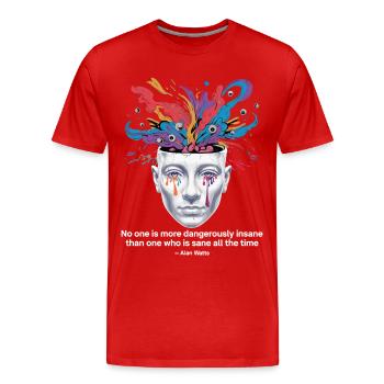 Mind Unleashed | Watts Psychedelic Insight - T-shirt bio Premium Homme - rouge - Devant - Damien (186cm)