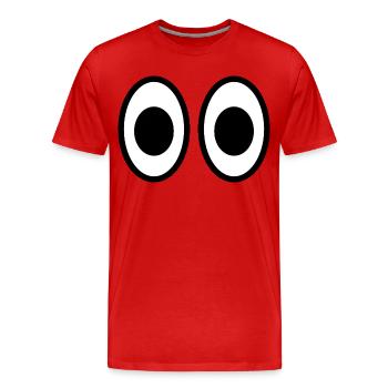 Große Cartoon Augen – lustiges und verspieltes Augendesign - Männer Premium Bio T-Shirt - Rot - Vorne - Damien (186cm)