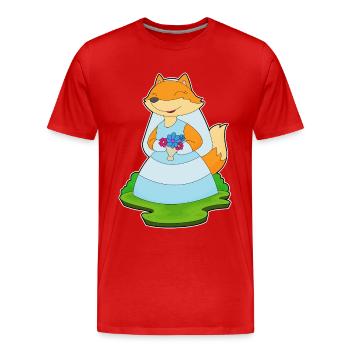 Renard Voile de mariée Mariage - T-shirt bio Premium Homme - rouge - Devant - Damien (186cm)