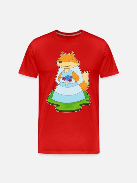 Fox Bridal Veil Wedding - Men's Premium Organic T-Shirt - red