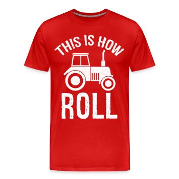 c'est comme ça que ça roule - T-shirt bio Premium Homme - rouge - Devant - Damien (186cm)