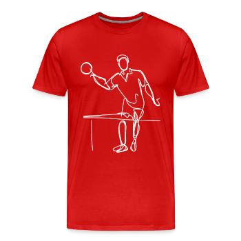 Croquis du joueur de ping-pong - T-shirt bio Premium Homme - rouge - Devant - Damien (186cm)