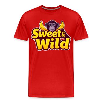 Doux et sauvage - T-shirt bio Premium Homme - rouge - Devant - Damien (186cm)