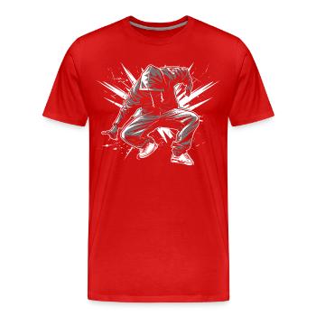 Breakdancers - Men's Premium Organic T-Shirt - red - Front - Damien (186cm)