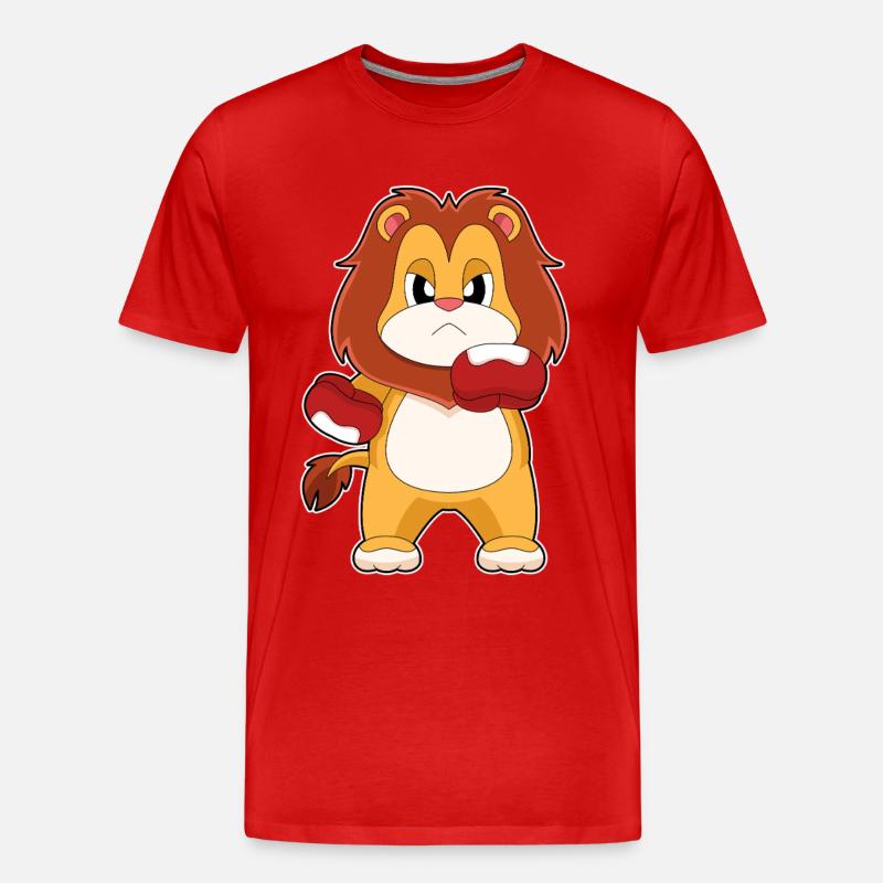 Löwe Boxer Boxhandschuhe Boxen - Männer Premium Bio T-Shirt - Rot