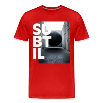 Apesanteur subtil noir et blanc création graphique - T-shirt bio Premium Homme - rouge - Devant - Damien (186cm)