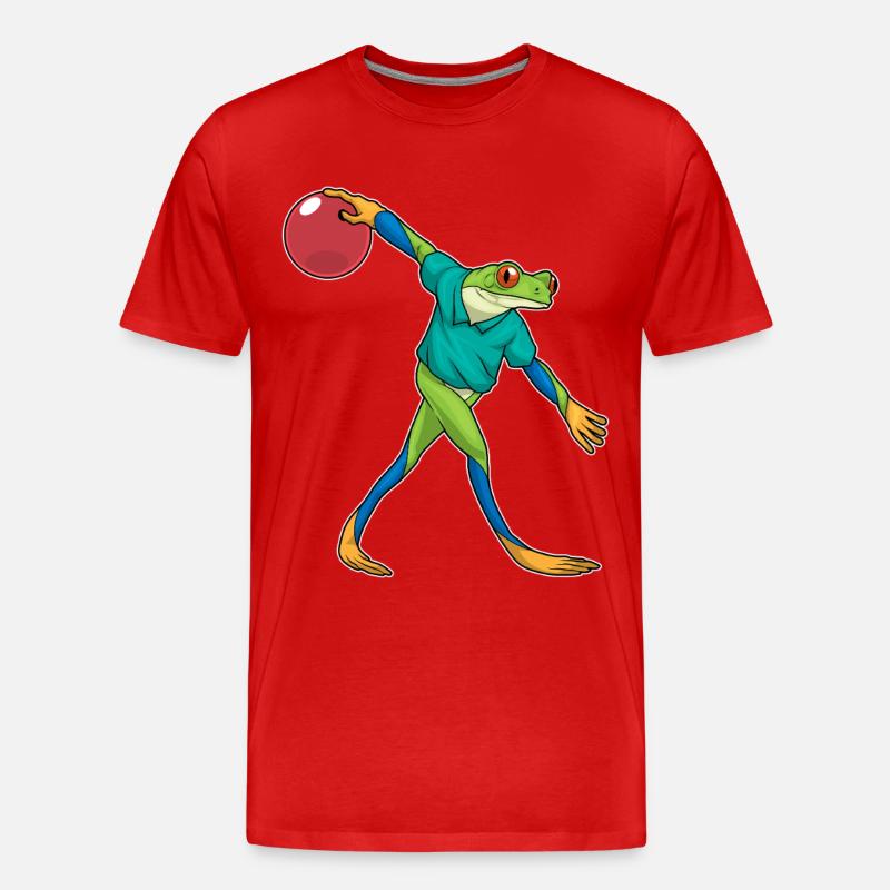 Frosch Bowling Bowlingkugel - Männer Premium Bio T-Shirt - Rot