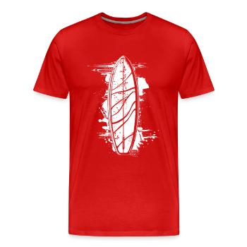 Surfboard Street Art - Men's Premium Organic T-Shirt - red - Front - Damien (186cm)