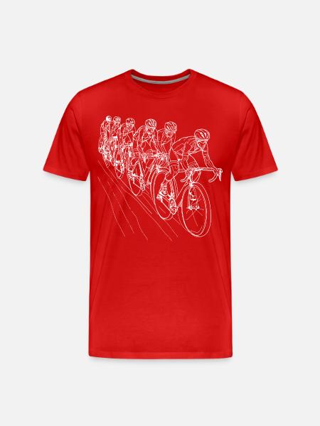 Cyclist Line Art - Men's Premium Organic T-Shirt - red