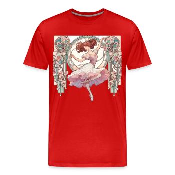 Ballett Tänzerin Ballerina Art Nouveau Geschenk - Männer Premium Bio T-Shirt - Rot - Vorne - Damien (186cm)