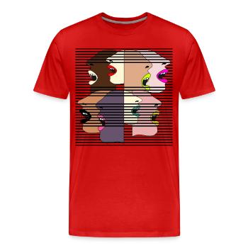 CRIS : LES FEMMES VOTENT DÉMOCRATIE - T-shirt bio Premium Homme - rouge - Devant - Damien (186cm)