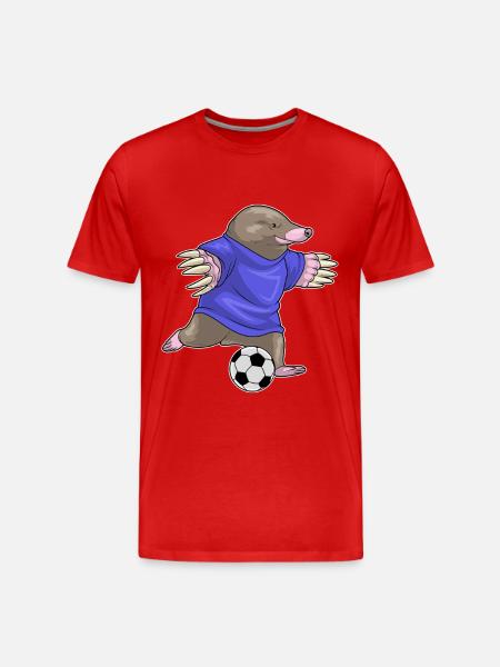 Mole Soccer Player Soccer - Men's Premium Organic T-Shirt - red