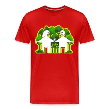 Paar und grünes Leben - Männer Premium Bio T-Shirt - Rot - Vorne - Damien (186cm)