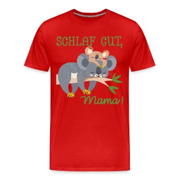 SCHLAFLOSE MAMA MUTTERTAG BABY KOALA - Männer Premium Bio T-Shirt - Rot - Vorne - Damien (186cm)