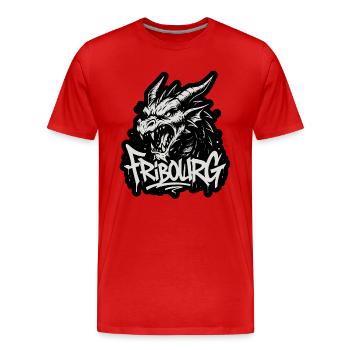 Fribourg Dragon - Männer Premium Bio T-Shirt - Rot - Vorne - Damien (186cm)