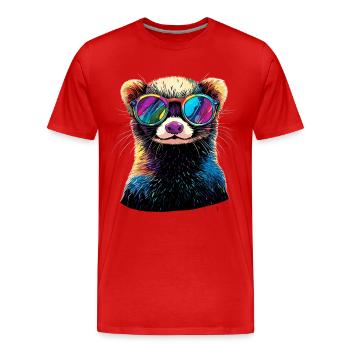 Furet Furet Putois Martre Belette Mignon Furet - T-shirt bio Premium Homme - rouge - Devant - Damien (186cm)