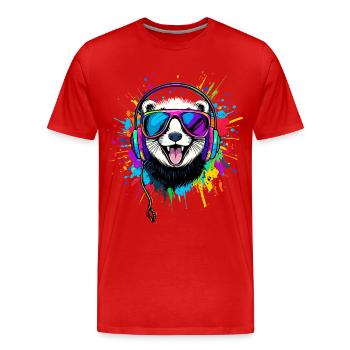 Furet Furet Putois Martre Belette Mignon Furet - T-shirt bio Premium Homme - rouge - Devant - Damien (186cm)