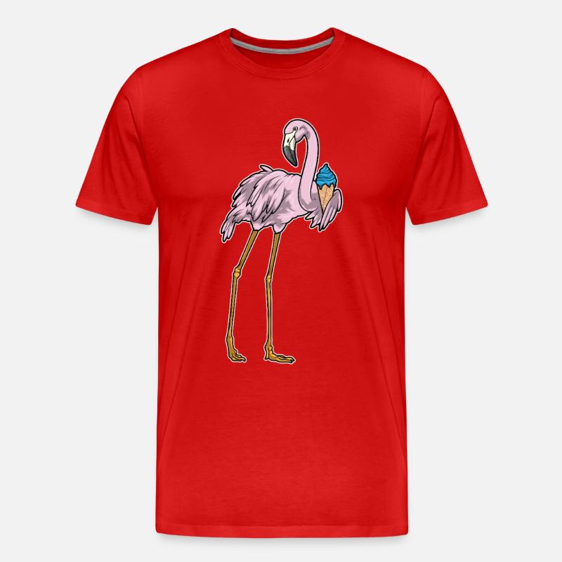 Flamingo Waffeleis - Männer Premium Bio T-Shirt - Rot