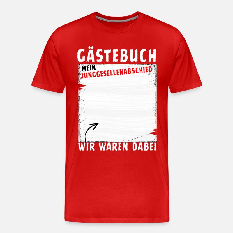 Gästebuch Junggesellenabschied - Männer Premium Bio T-Shirt - Rot
