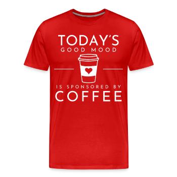 Coffee Mood La bonne humeur du jour - T-shirt bio Premium Homme - rouge - Devant - Damien (186cm)