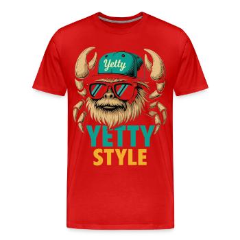 Yetty Style Yeti Graphic - Men's Premium Organic T-Shirt - red - Front - Damien (186cm)