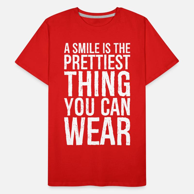 Ein Lächeln ist das Schönste, was man tragen kann Männer Premium Bio T-Shirt