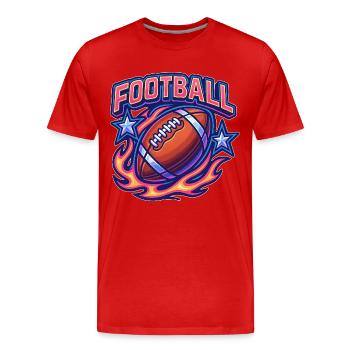 Lebendige Football-Design mit Flammen - Männer Premium Bio T-Shirt - Rot - Vorne - Damien (186cm)