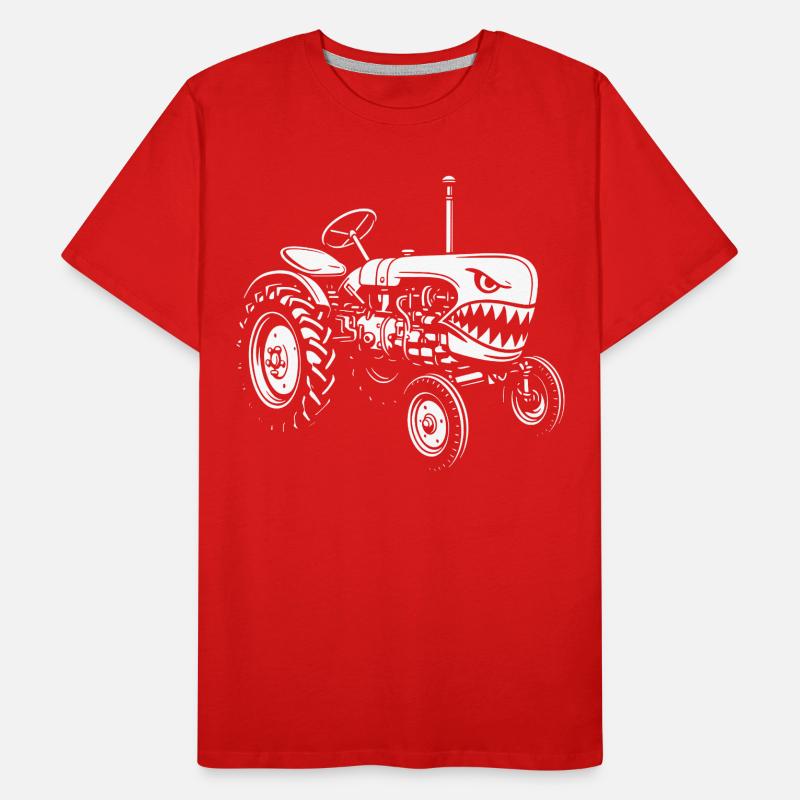 Shark Tractor Attack Men's Premium Organic T-Shirt