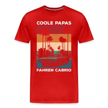 Cool Dads Driving Convertible Retro Dad Gift - Men's Premium Organic T-Shirt - red - Front - Damien (186cm)